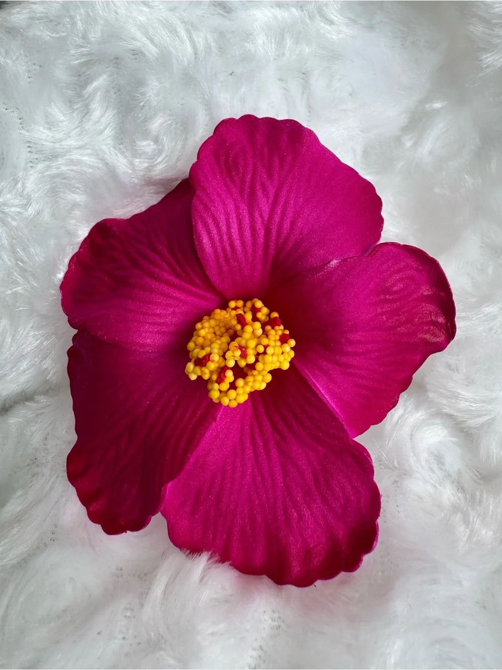 Magenta Artificial Flower Accent with Yellow Center - Home Accents